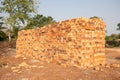 Clay bricks used for construction, old red bricks Royalty Free Stock Photo