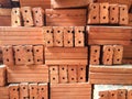 clay bricks used for construction. Royalty Free Stock Photo