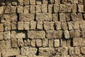 Clay bricks wall Royalty Free Stock Photo