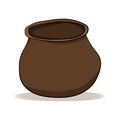 Clay brown pot on a white background. Vector illustration. Hand drawing Royalty Free Stock Photo