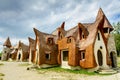 Clay castle from Porumbacu de Sus village, Sibiu, Transylvania,. Romania Royalty Free Stock Photo