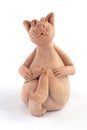 Clay cat with mouse Royalty Free Stock Photo