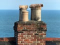 Clay chimney pots Royalty Free Stock Photo