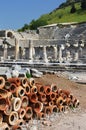 Clay chimney pots found at Ephesus Royalty Free Stock Photo