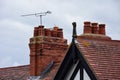 Clay chimney pots on rooftops Royalty Free Stock Photo