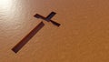 Clay christian cross on an argil background. 3d illustration metaphor for God, Christ, Christianity Royalty Free Stock Photo