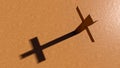 Clay christian cross on an argil background. 3d illustration metaphor for God, Christ, Christianity Royalty Free Stock Photo