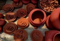 Clay Diyas, Plates, and Pottery Showcase Clay Pottery and Diya Art