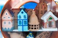 Clay doll houses, children`s crafts Royalty Free Stock Photo