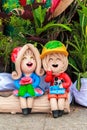 Clay dolls for garden decoration