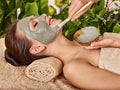 Clay facial mask in beauty spa Royalty Free Stock Photo