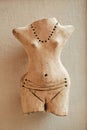 Clay figurines of the women of Trypillian culture. Anthropomorphic plastic art.