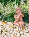 Clay girl statue