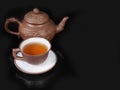 Clay, hand made set for the Chinese tea ceremony Royalty Free Stock Photo