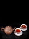 Clay, hand made set for the Chinese tea ceremony Royalty Free Stock Photo