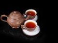 Clay, hand made set for the Chinese tea ceremony Royalty Free Stock Photo