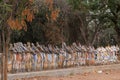 Clay horses in line in Tamil Nadu