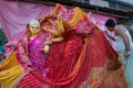 Clay idol of Goddess Durga and Saraswati