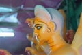 Statue of Hindu Goddess Durga under preparation for Durga Puja festivals