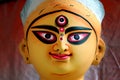 Clay idol of Hindu goddess Devi Durga. Idol of Hindu Goddess Durga during preparations in Kolkata. Royalty Free Stock Photo