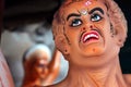 Clay idol of Hindu goddess Devi Durga. Idol of Hindu Goddess Durga during preparations in Kolkata. Royalty Free Stock Photo