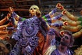 Clay idol of Hindu Goddess Durga under preparations for Bengal`s Durga Puja festival at Kumartuli in Kolkata. Royalty Free Stock Photo