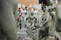Clay idols of Goddess Saraswati in the gullies