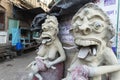 Clay idols in its early stages, Kumartuli, Kolkata, India