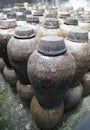 Clay jars in distillery Royalty Free Stock Photo