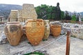 Clay Jars in The Palace of Knossos on Crete, Greece Royalty Free Stock Photo