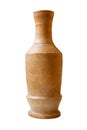 Clay jug on a white background, ancient earthenware household