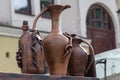 Clay jugs for wine Royalty Free Stock Photo