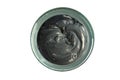 A clay mask, blue clay, cosmetic, for a face. Blue cosmetic clay mask for a face. Homemade beauty treatments. Top view, isolated