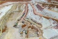 Quarrying clay.panoramic aerial view. Clay mining process Royalty Free Stock Photo