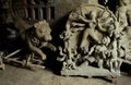 The clay model of Goddess Durga and lion.