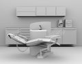 Clay model rendering of dental unit equipment