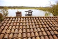 Clay old roof tiles pattern in Spain Royalty Free Stock Photo