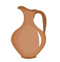 Clay pitcher icon. Brown jug, flat style. Jug on white background. Pitcher logo. Vector illustration Royalty Free Stock Photo