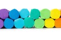 clay. plasticine. play dough. closeup bottom. isolated on white Royalty Free Stock Photo