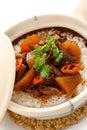 Clay pot beef rice, chinese cuisine Royalty Free Stock Photo