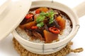 Clay pot beef rice, chinese cuisine Royalty Free Stock Photo