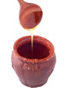 Clay pot with honey