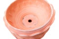 Clay pot isolated on Cement flooring Royalty Free Stock Photo