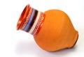 Clay pot of manual work on the white background Royalty Free Stock Photo