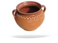 Clay pot with shadow isolated over white Royalty Free Stock Photo