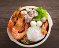 Clay Pot Yee Mee Seafood Noodle Soup Royalty Free Stock Photo