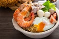 Clay Pot Yee Mee Seafood Noodle Soup Royalty Free Stock Photo