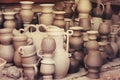 Clay pots background Royalty Free Stock Photo