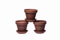 Flower pots isolated on white background Royalty Free Stock Photo