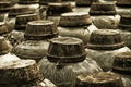 Clay pots holding soy sauce Wuzhen china